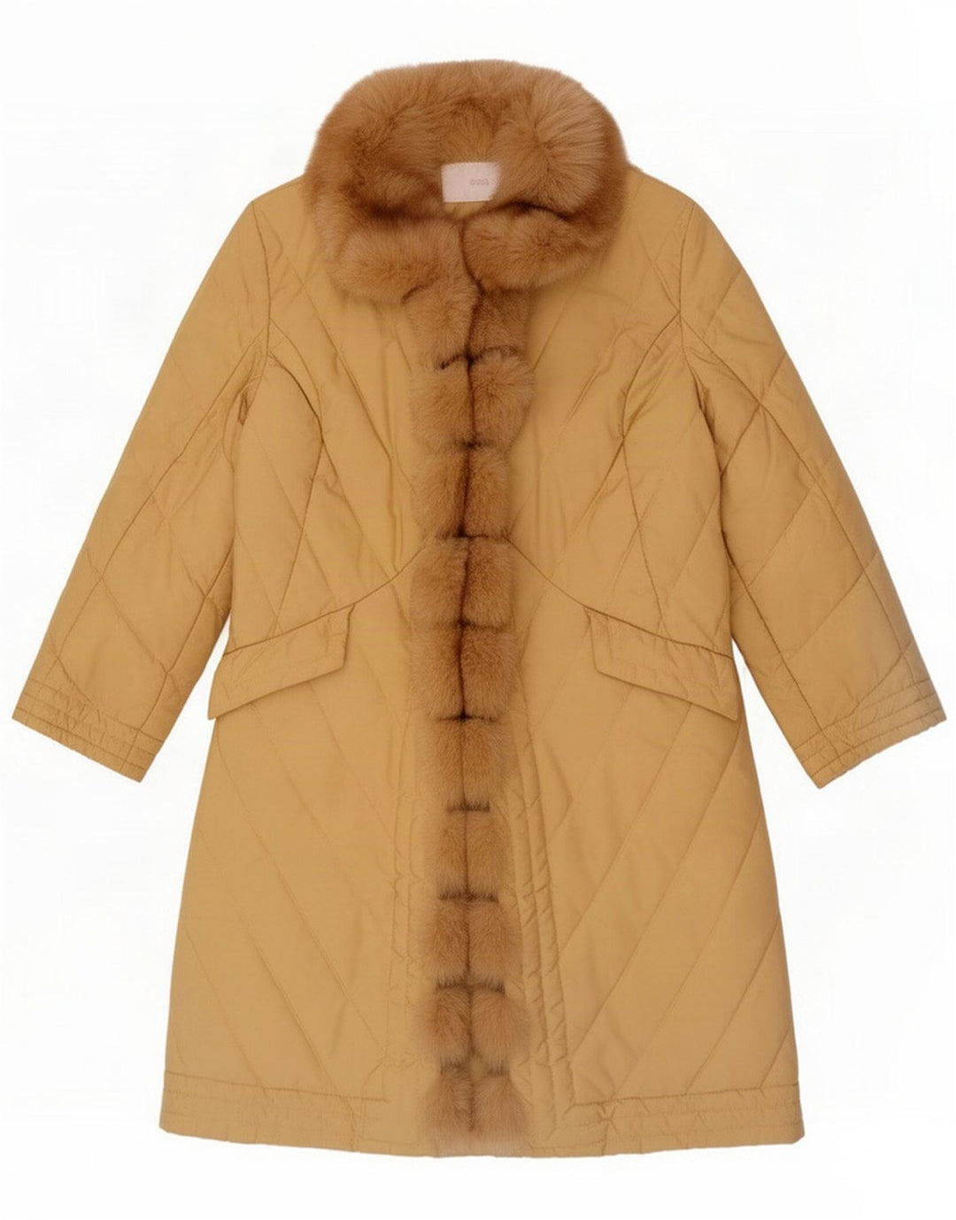 Ermanno Scervino Damen Steppjacke IT 46 Großes gelbes Nylon