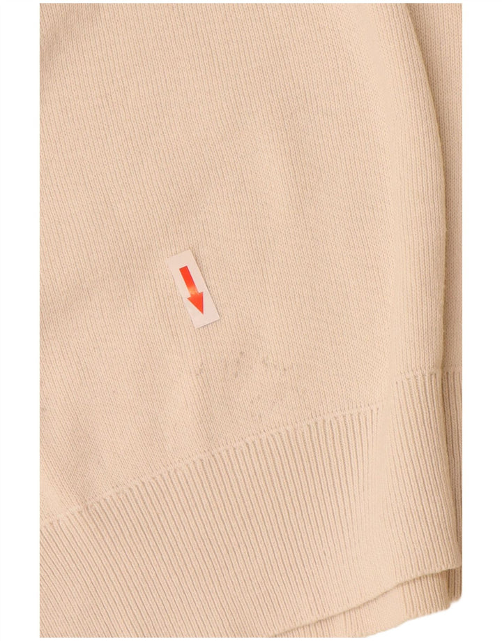 Zara Herren-Pullover mit Reißverschluss am Hals, groß, aus weißer Baumwolle