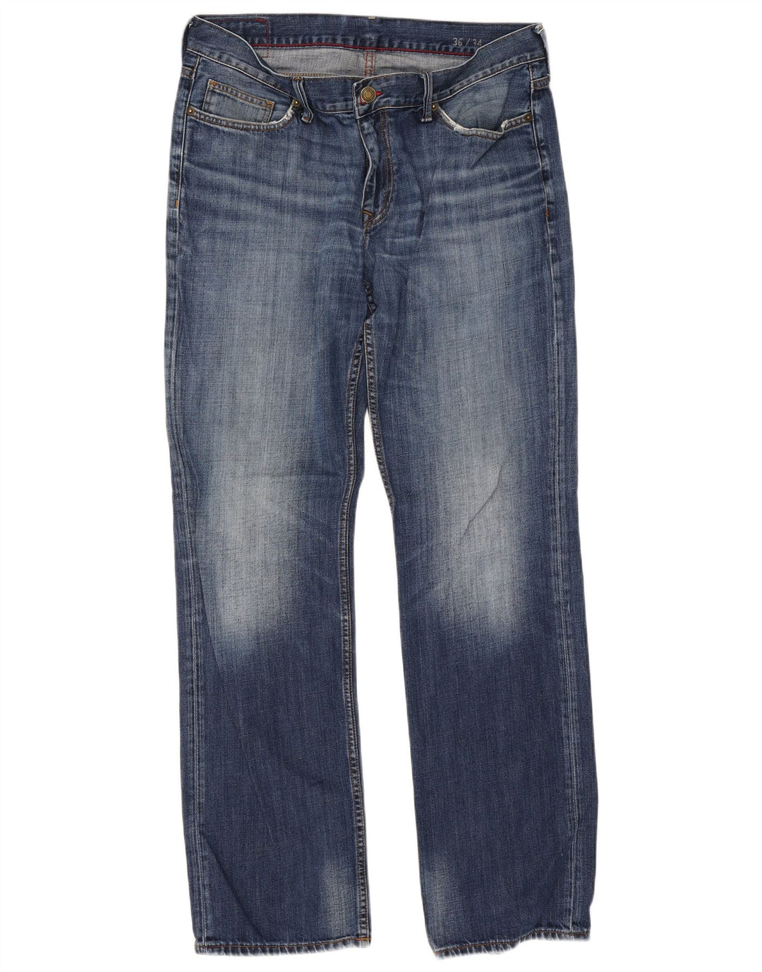 Tommy Hilfiger Herren Regular Straight Jeans W36 L34 Blaue Baumwolle