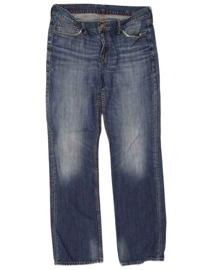 Tommy Hilfiger Herren Regular Straight Jeans W36 L34 Blaue Baumwolle