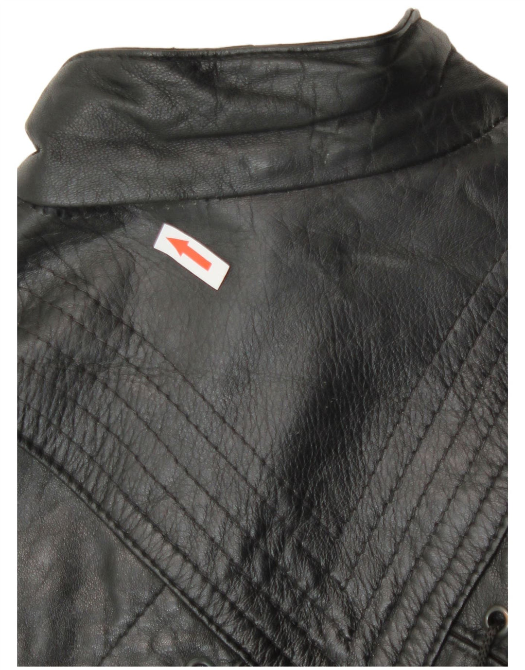 Vintage Damen Loose Fit Lederjacke UK 14 Medium Schwarz