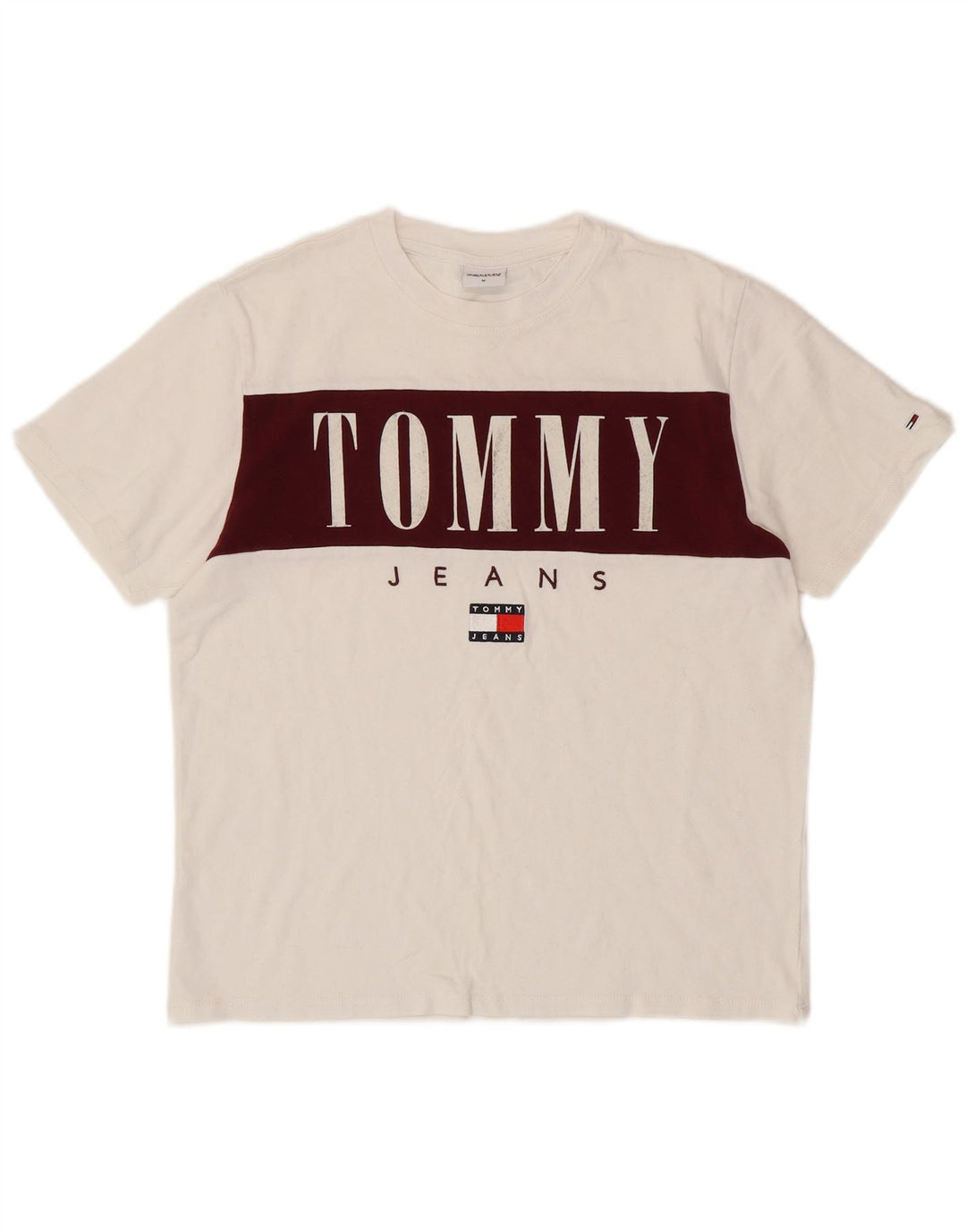 TOMMY HILFIGER Herren Grafik-T-Shirt-Oberteil Mittelweiß Farbblock