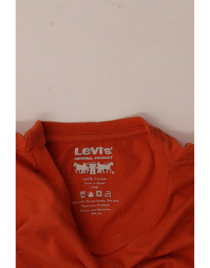 Levi's Herren-T-Shirt mit Grafik, Größe L, Orange, Baumwolle