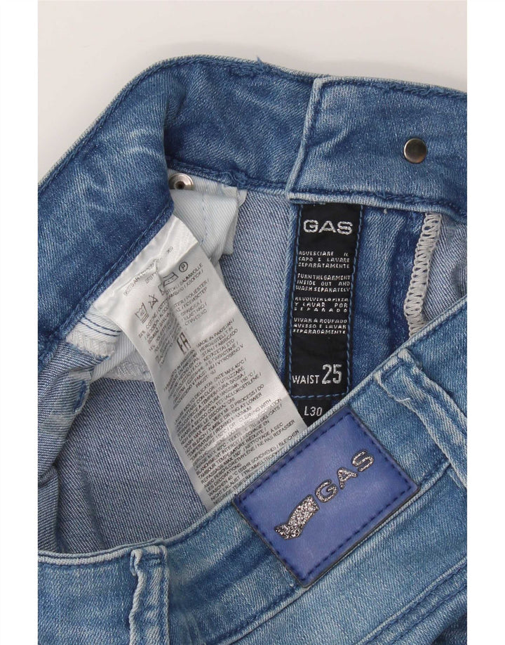 Gas Damen Britty Crop Slim Jeans W25 L23 Blaue Baumwolle