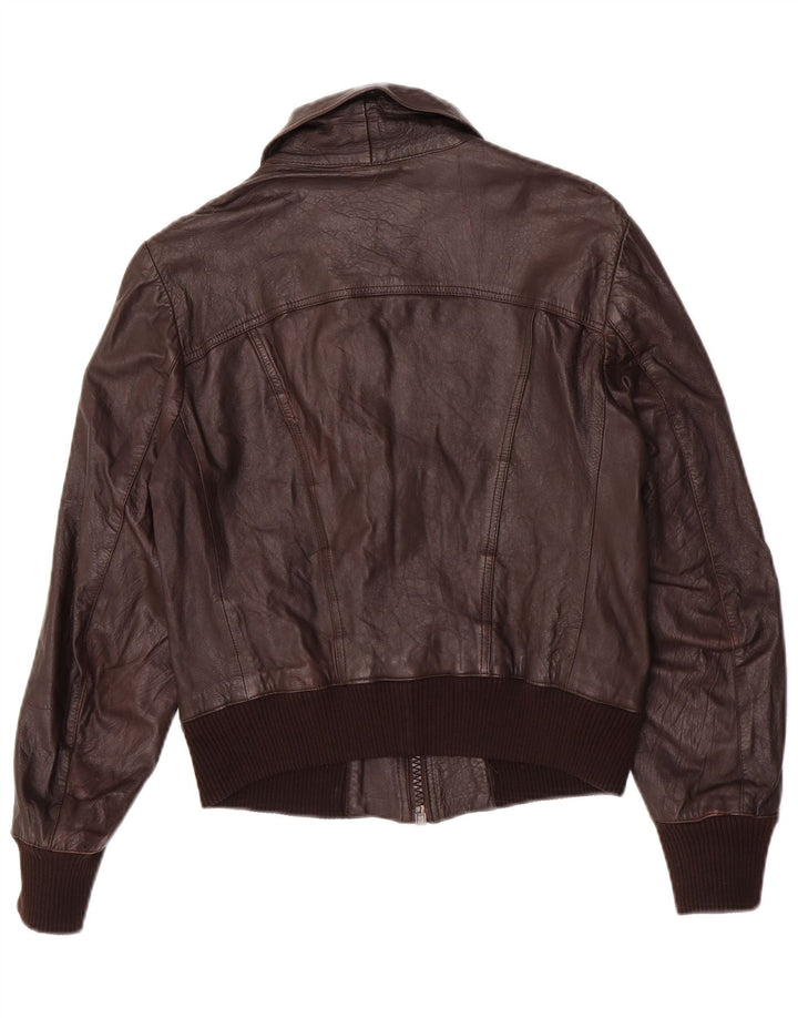 Vintage Herren Bomber Lederjacke IT 48 Mittelbraunes Leder