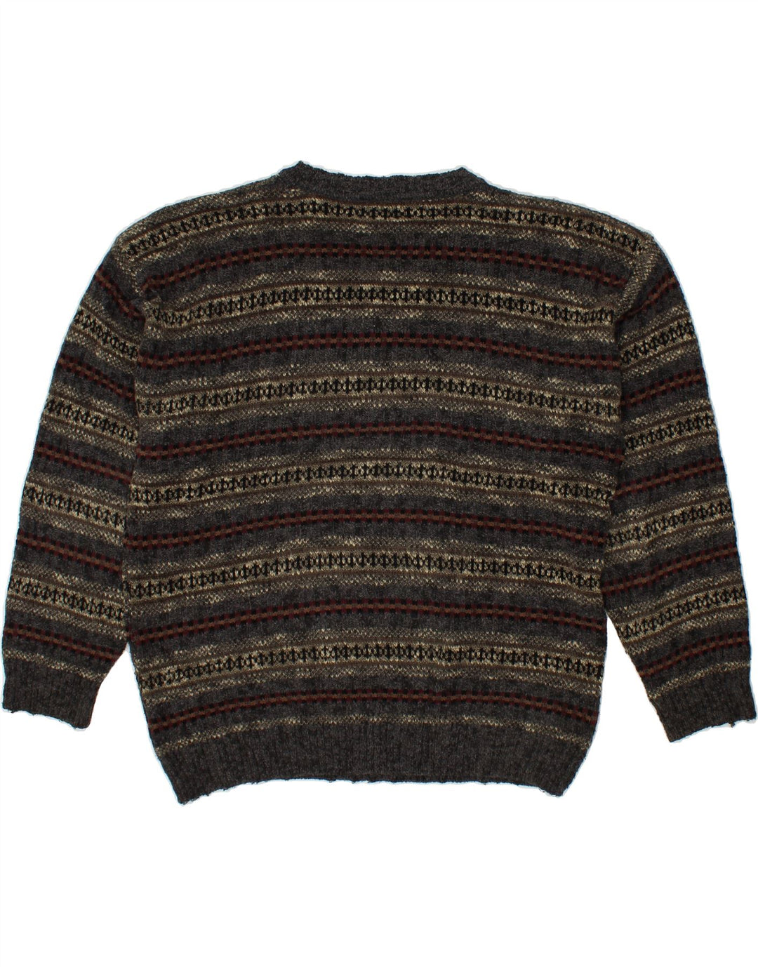 DOCKERS Herren-Pullover mit Rundhalsausschnitt, Mittelgrau, Fair-Isle-Acryl