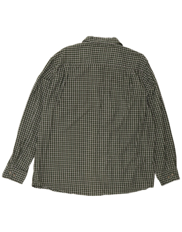 Wrangler Mens Flannel Shirt XL Green Check