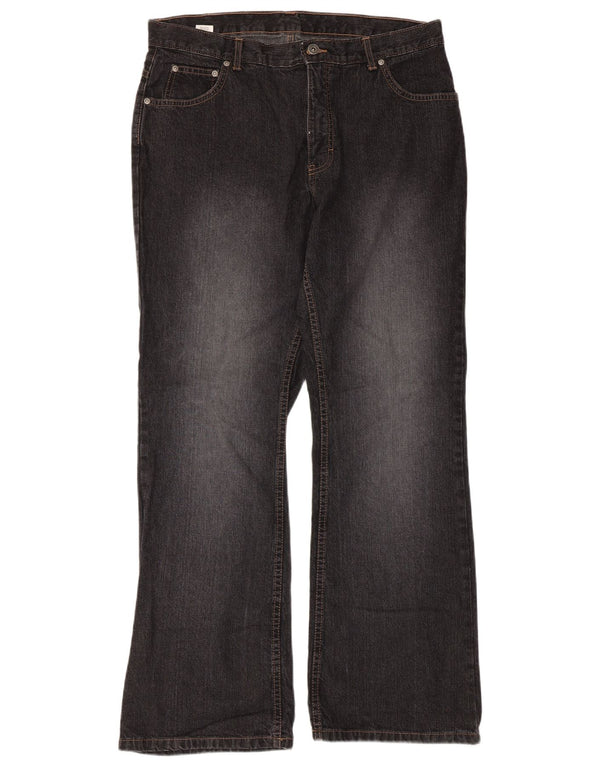 Marks & Spencer Damen Bootcut Jeans UK 16 Large W34 L30 Schwarze Baumwolle