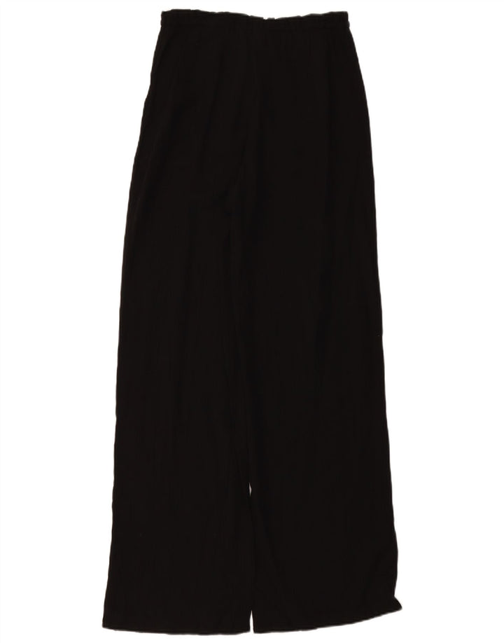 ZARA Damen Hose mit hoher Taille und weitem Bein, UK 4 XS W24 L11 Schwarz