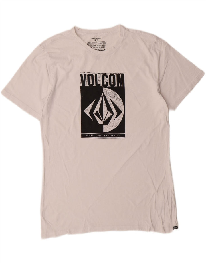 Volcom Herren Modern Fit Graphic T-Shirt Top aus mittelweißer Baumwolle