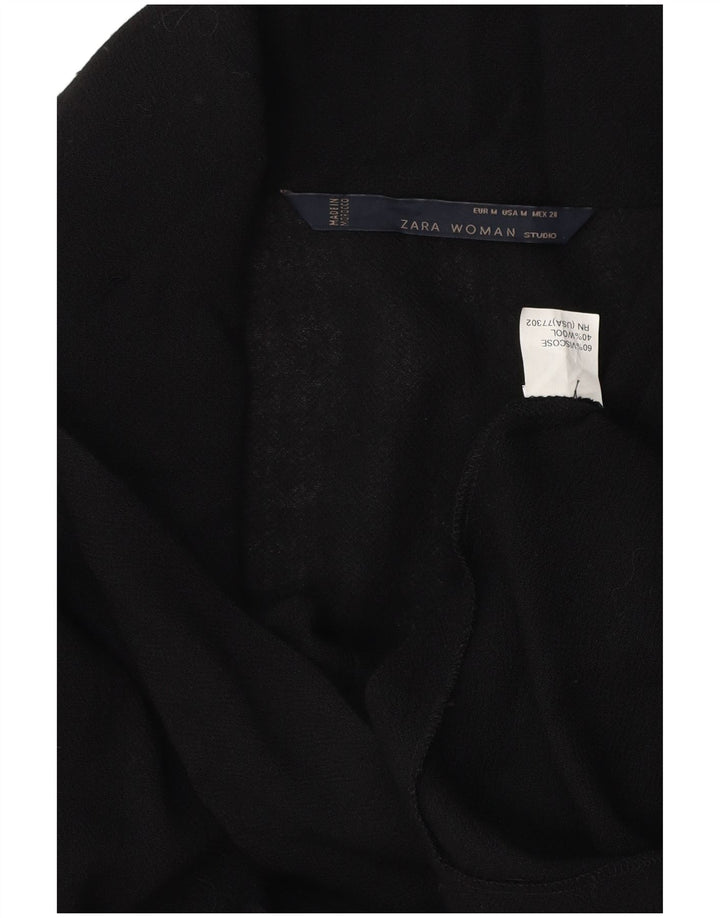 Zara Damen-Cardigan-Pullover UK 14 Mittelschwarze Viskose