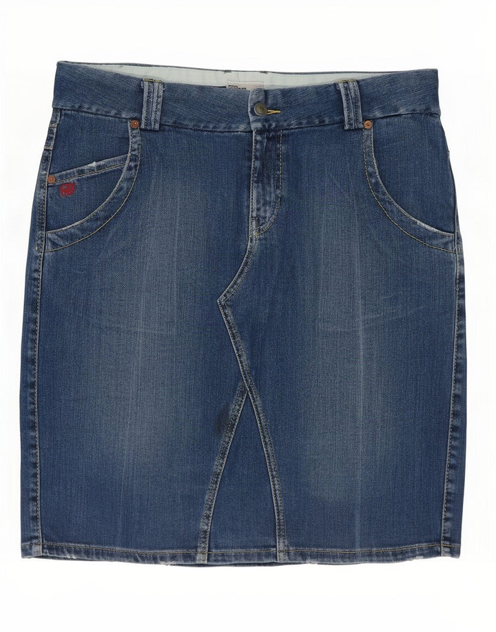 Tommy Hilfiger Damen-Jeansrock, Größe L, W36, Blau, Baumwolle
