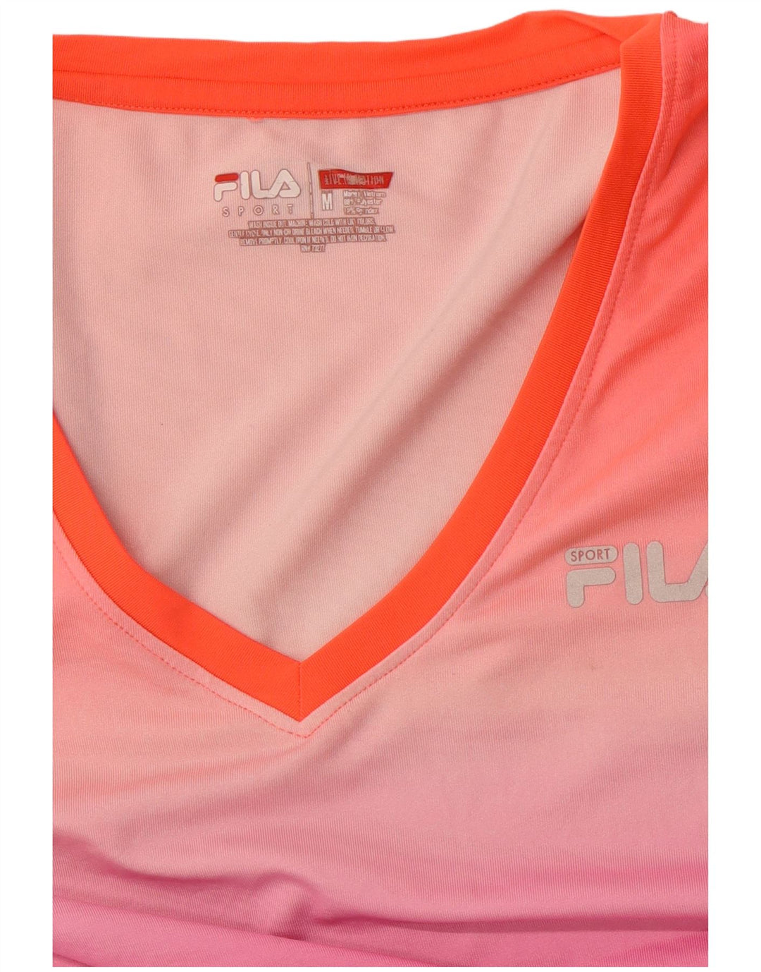 FILA Damen T-Shirt Top UK 12 Mittelrosa Farbblock