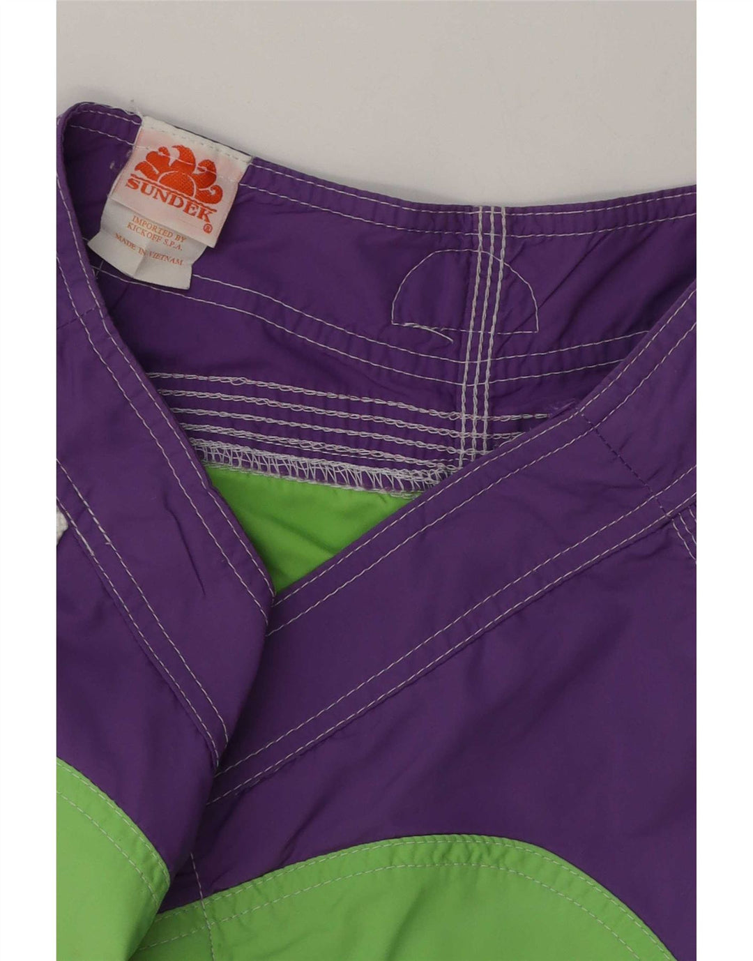 Sundek Damen-Badeshorts UK 10 Small Grünes Colourblock-Polyester