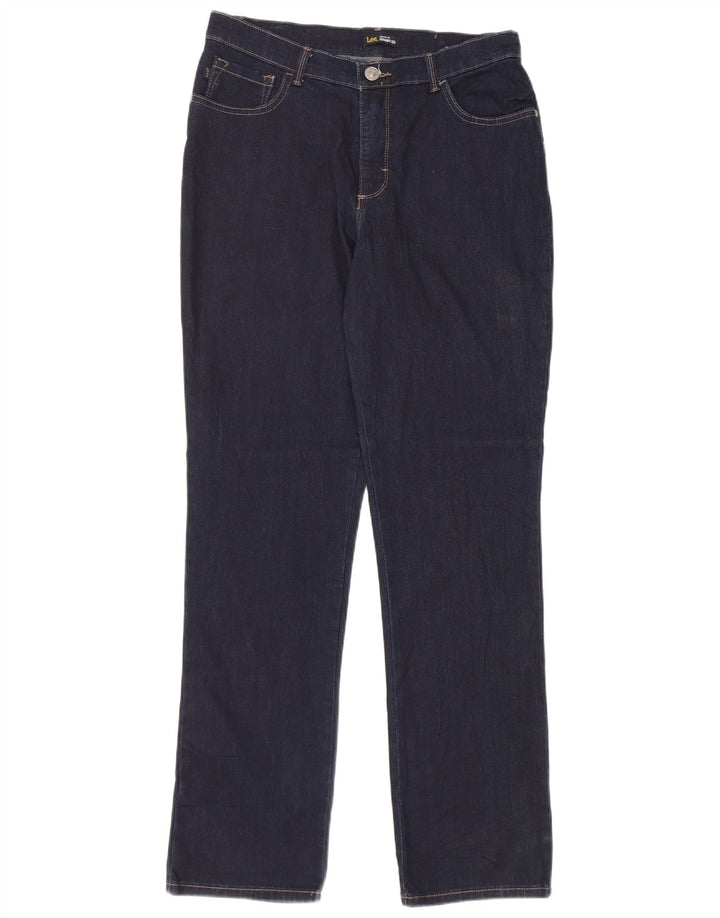 LEE Damen-Jeans mit hoher Taille, gerade, US 10, Größe L, W30, L32, Marineblau