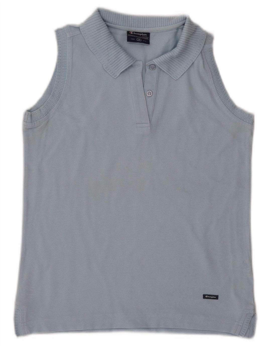 CHAMPION Ärmelloses Damen-Poloshirt, UK 10, Größe S, Blau, Baumwolle