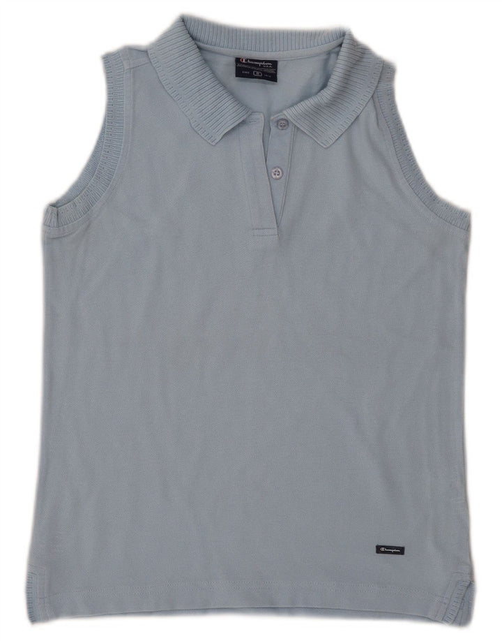 CHAMPION Ärmelloses Damen-Poloshirt, UK 10, Größe S, Blau, Baumwolle