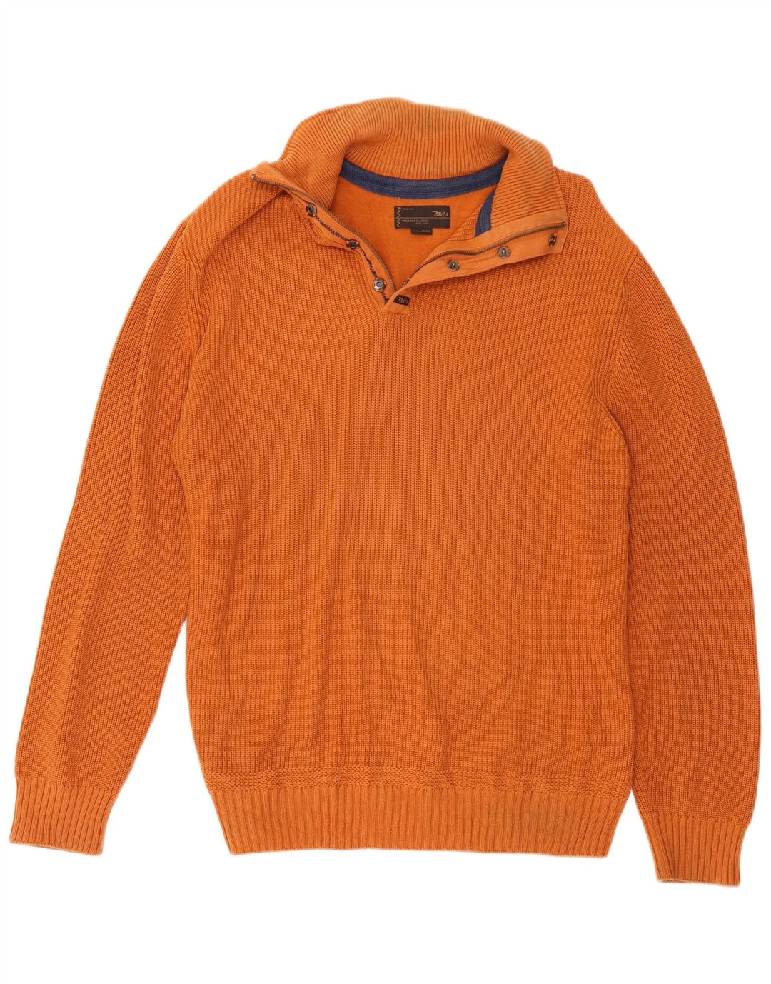 Marlboro Classics Herren-Pullover mit Reißverschluss, 2XL, Orange, Baumwolle