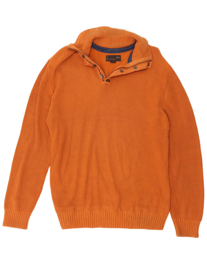 Marlboro Classics Herren-Pullover mit Reißverschluss, 2XL, Orange, Baumwolle