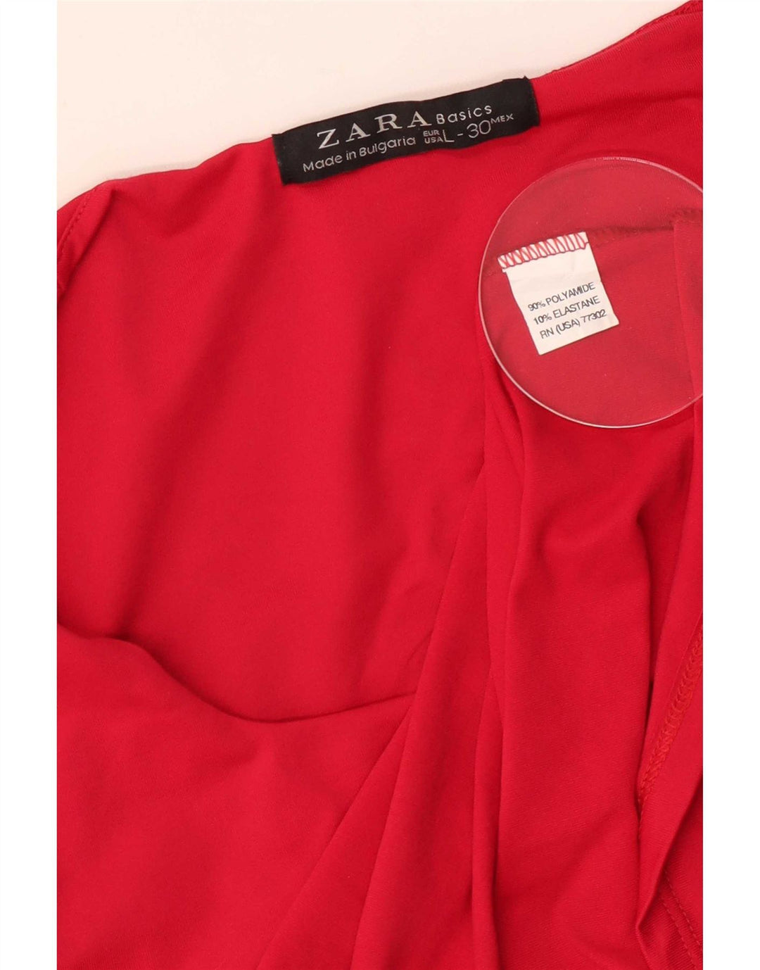 Zara Damen Weste Top UK 14 Large Rot Polyamid