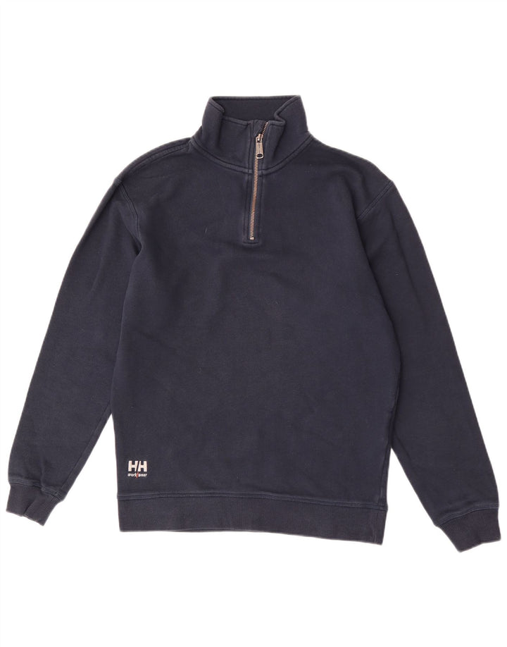 Helly Hansen Herren-Sweatshirt mit Reißverschluss am Hals, mittlere marineblaue Baumwolle