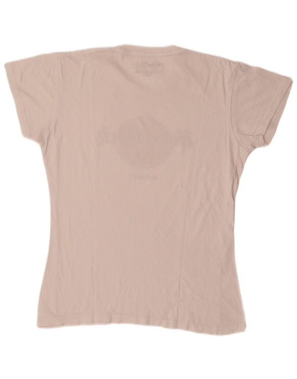Hard Rock Cafe Damen Rome Graphic T-Shirt Top UK 14 Large Off White Baumwolle