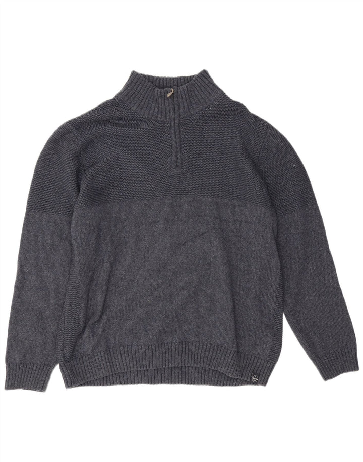 Weird Fish Herren-Pullover mit Reißverschluss am Hals, 2XL, Marineblau, Polyester