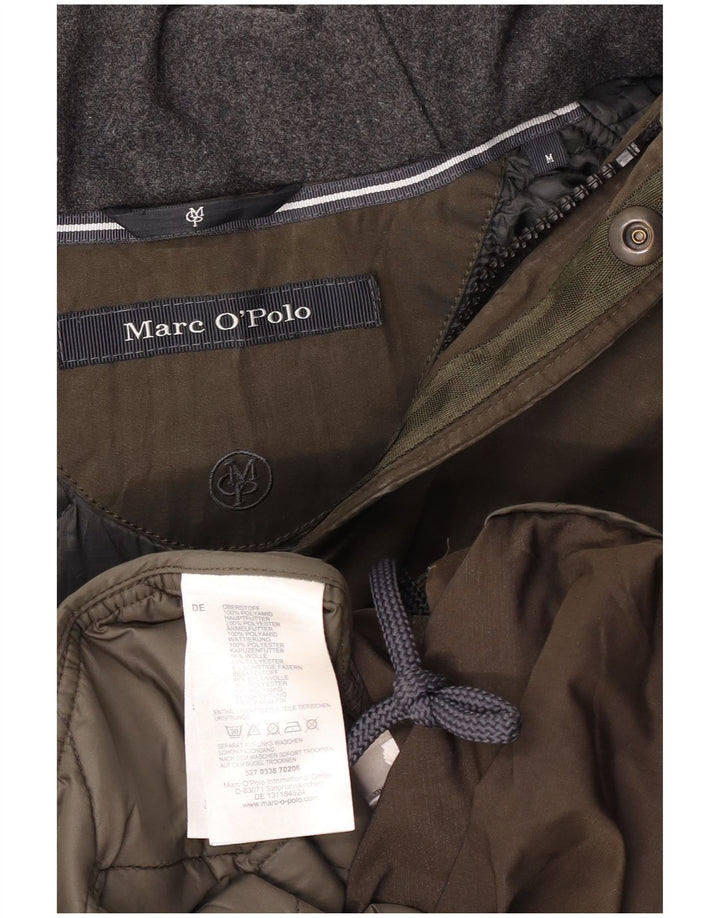 MARC O'POLO Herren-Parka mit Kapuze, UK 38, Medium Khaki, Polyamid