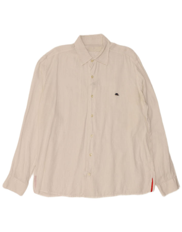 Etro Herrenhemd 2XL Weißes Leinen