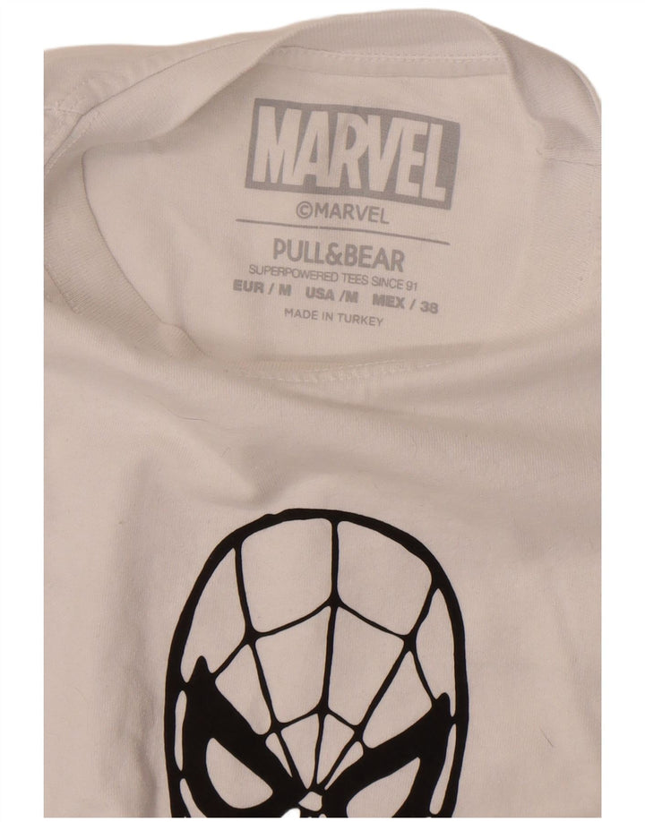 Pull & Bear Herren Marvel Graphic T-Shirt Top Mittelweiß