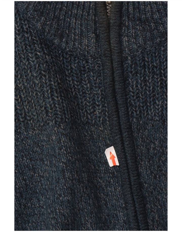 Marks & Spencer Herren-Strickjacke mit normaler Passform, mittelblaues Acryl