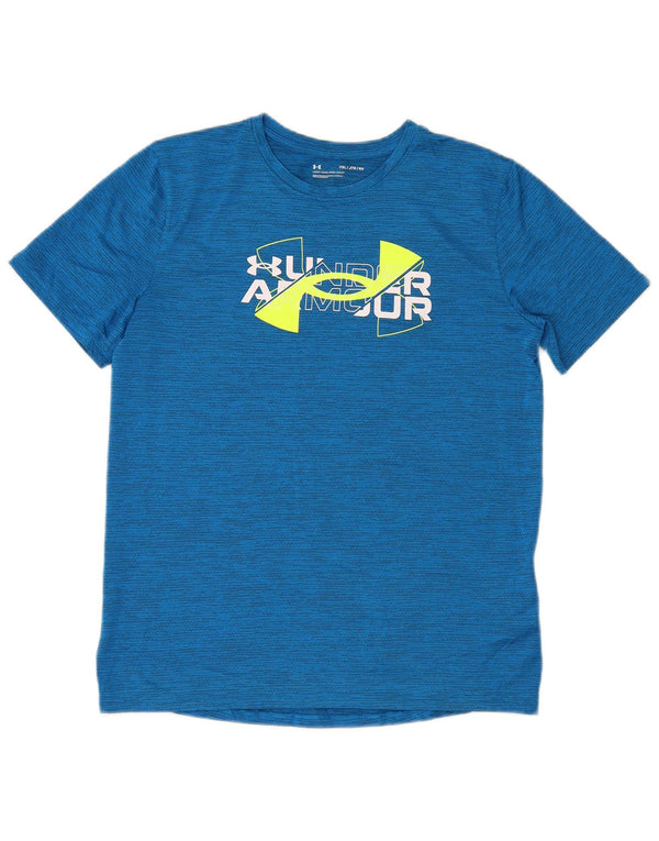 Under Armour Jungen-T-Shirt mit Grafik, 13–14 Jahre, XL, blaue Nadelstreifen