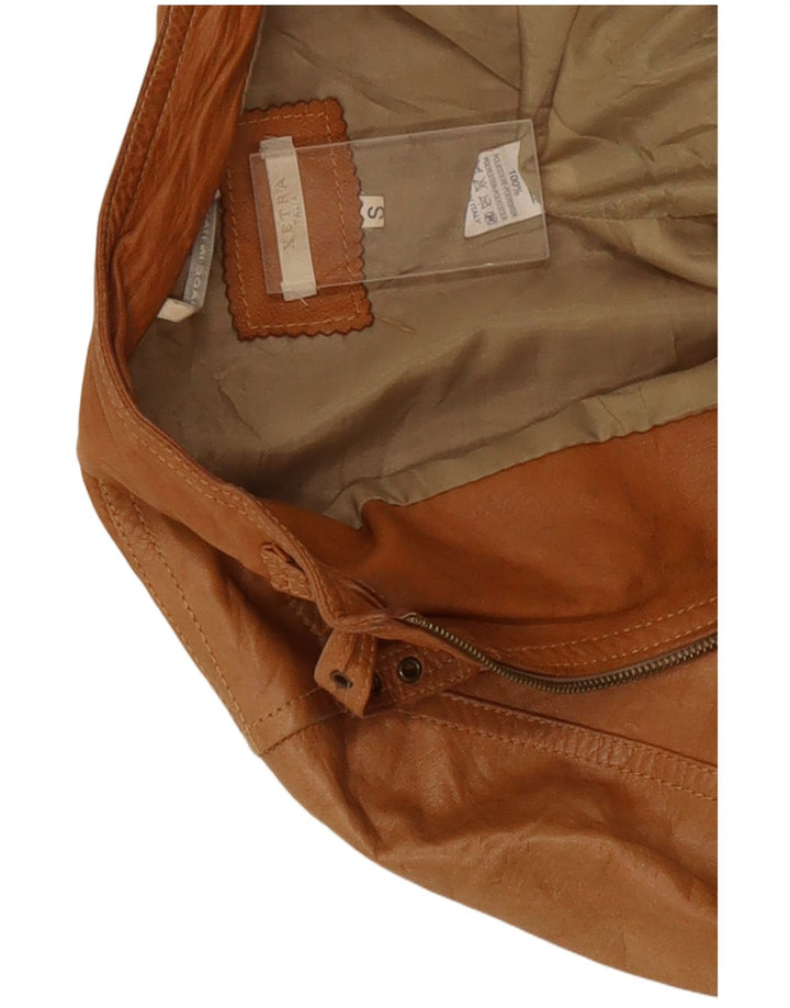 XETRA Damen Leder Bikerjacke UK 8 Small Beige