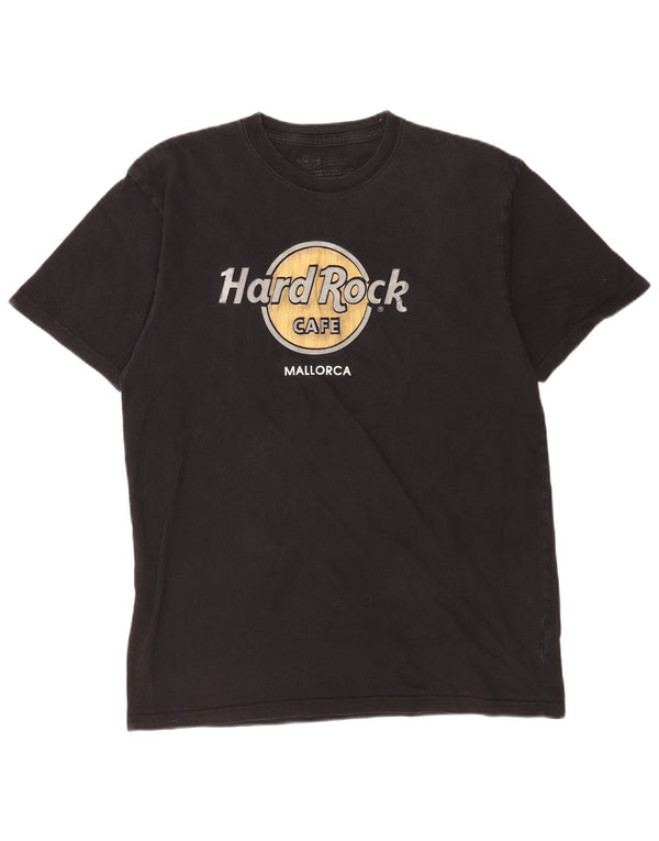 Hard Rock Cafe Herren Mallorca Graphic T-Shirt Top Large Schwarz Baumwolle