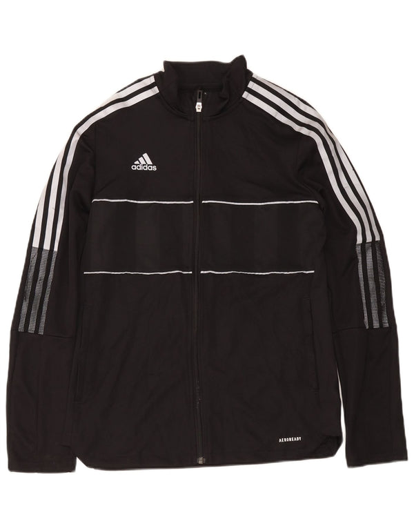 Adidas Damen Aeroready Trainingsanzug Top Jacke UK 12/14 Medium Schwarz Sport