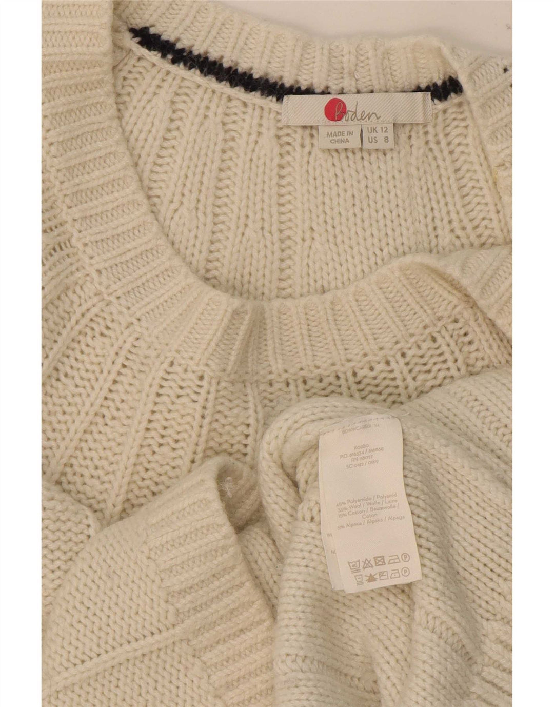 Boden Damen-Cardigan-Pullover UK 12 Medium Beige Polyamid