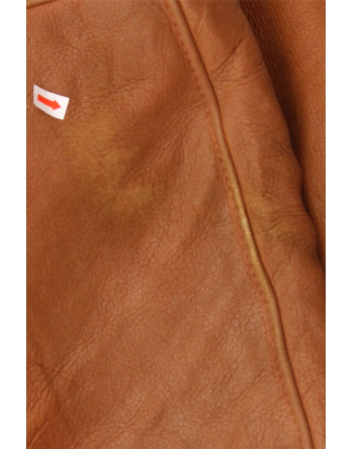 MABRUN Herren Shearling Jacke UK 36 Small Braunes Leder