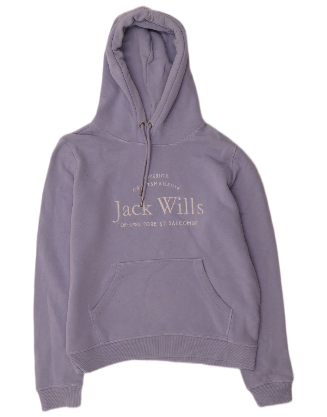 JACK WILLS Damen-Kapuzenpullover mit Grafik, UK 12, mittelviolette Baumwolle