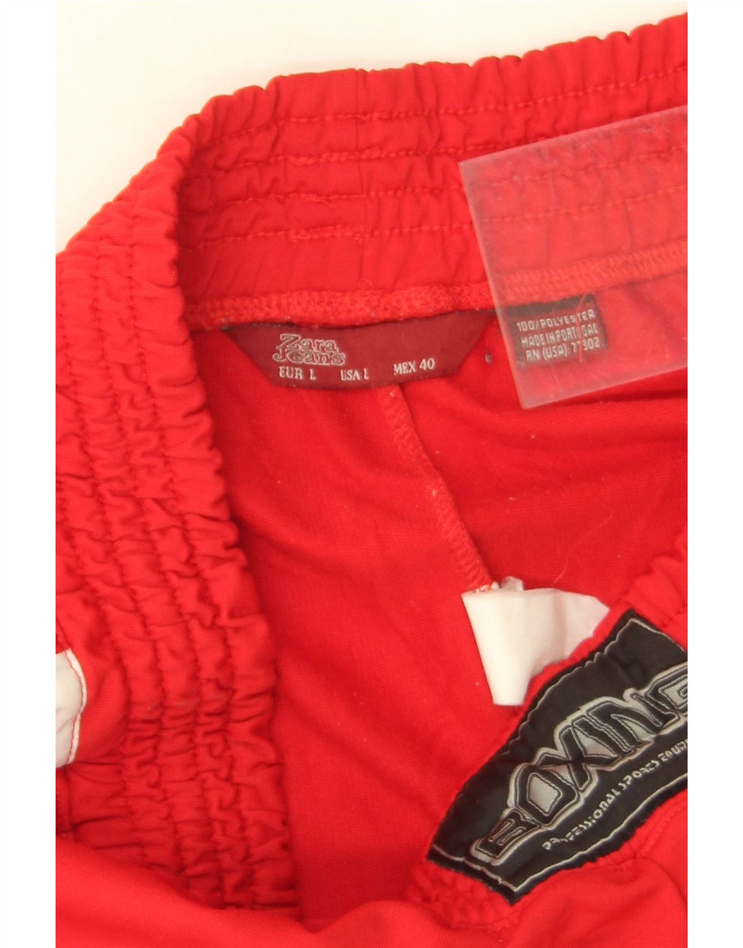 Zara Herren-Trainingshose, groß, rotes Farbblock-Polyester