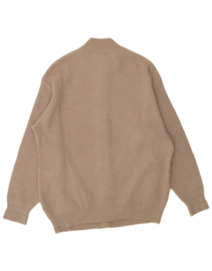 Lana Gatto Herren-Cardigan-Pullover, große beige Wolle