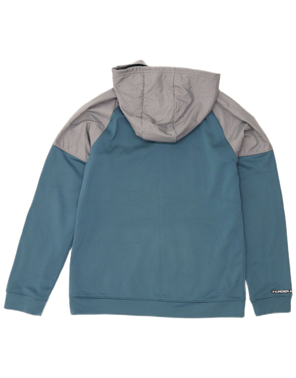 Under Armour Jungen-Kapuzenpullover mit Reißverschluss, 13–14 Jahre, XL, Blau, Farbblock