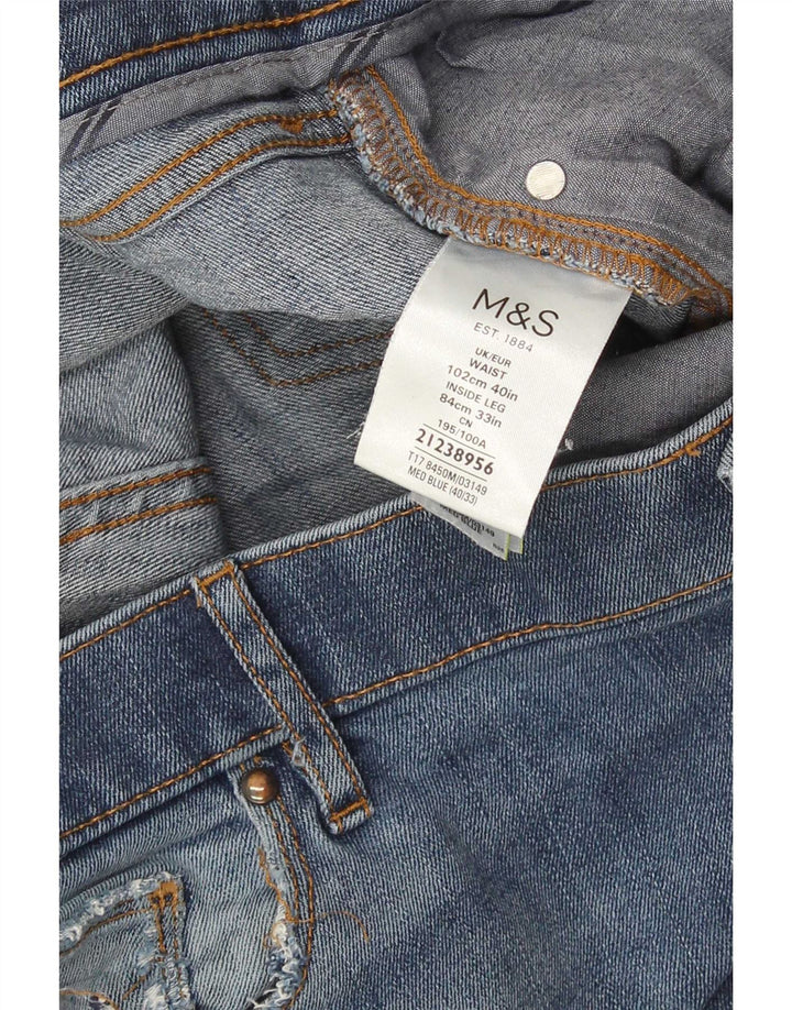 Marks & Spencer Herren-Jeans, normale Passform, gerade Passform, W40, L33, Blau, Baumwolle