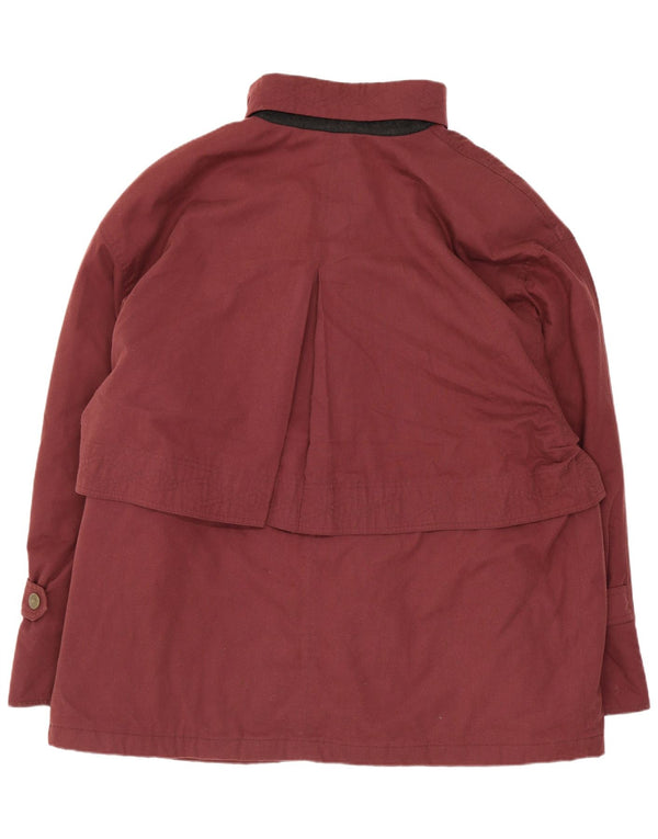 Vintage Damen Übergroßer Windjacke Mantel UK 18 XL Burgund Polyester