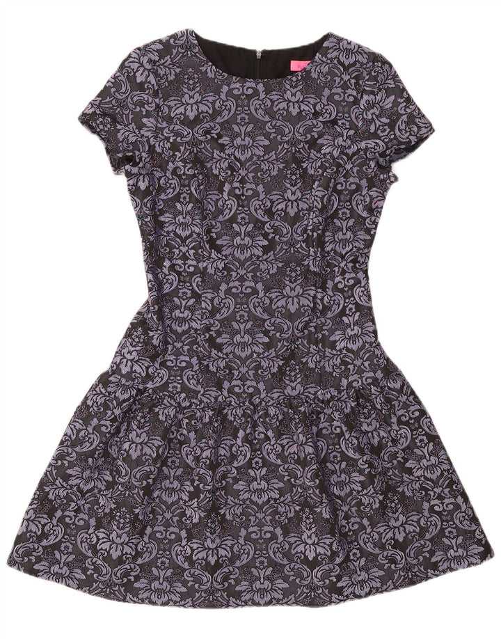 Monsoon Damen-A-Linien-Kleid, Größe S, Grau, Paisleymuster, Polyester