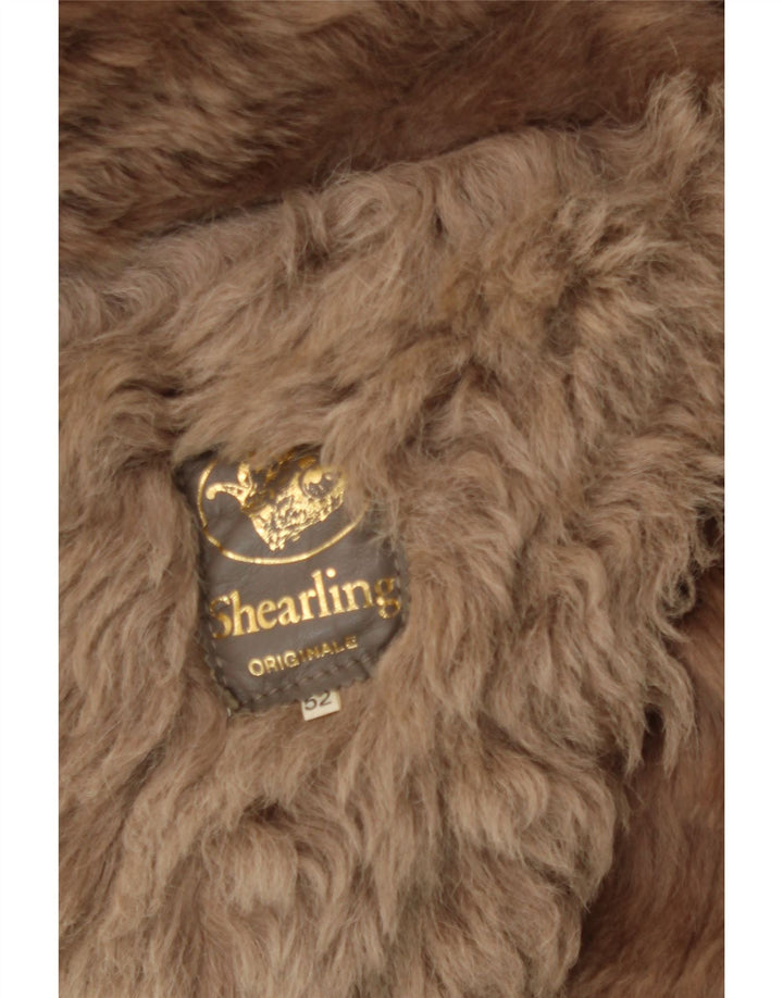 Vintage Herren Shearling Jacke IT 52 XL Braun Shearling