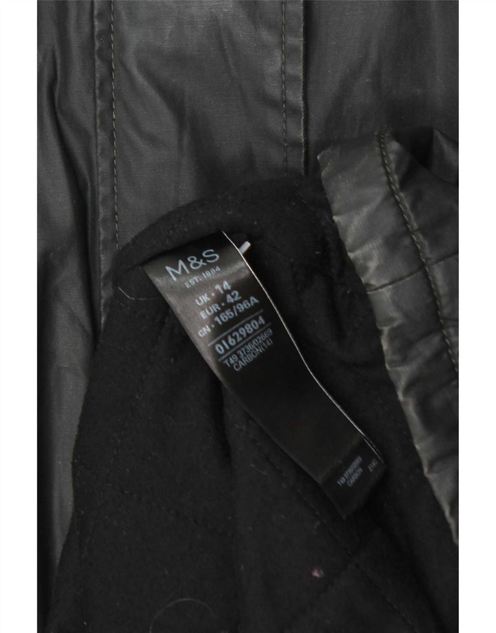 Marks & Spencer Damen Parka mit Kapuze, gewachst, Gr. 14, Grau