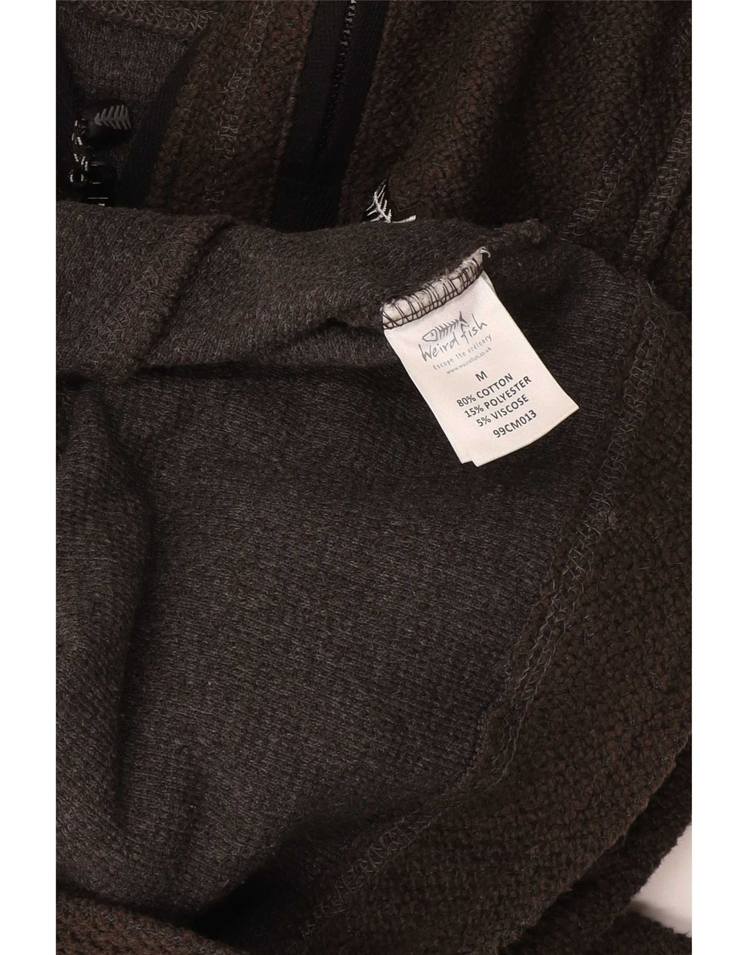 Weird Fish Herren-Sweatshirt mit Reißverschluss am Hals, mittlere Khaki-Baumwolle