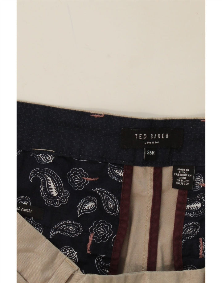 TED BAKER Mens Straight Suit Trousers W36 L31 Beige
