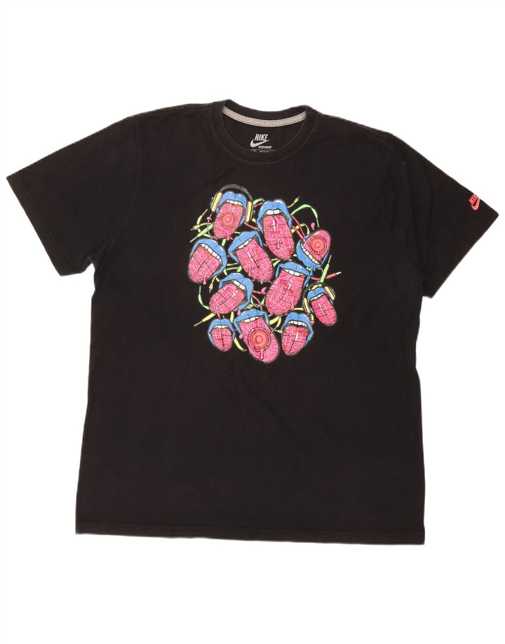 NIKE Mens Standard Fit Graphic T-Shirt Top XL Black