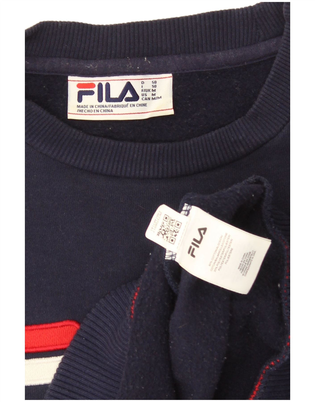 Fila Herren-Sweatshirt mit Grafik, mittlere marineblaue Baumwolle